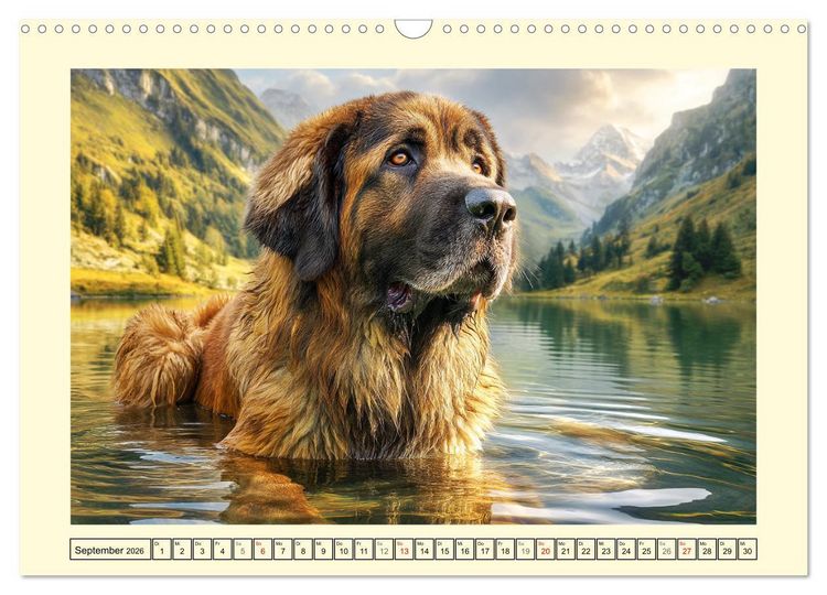Produktbild: Der Leonberger. Majest&auml;tische L&ouml;wenhunde im Licht der Natur (Wandkalender 2026 DIN A3 quer), CALVENDO Monatskalender