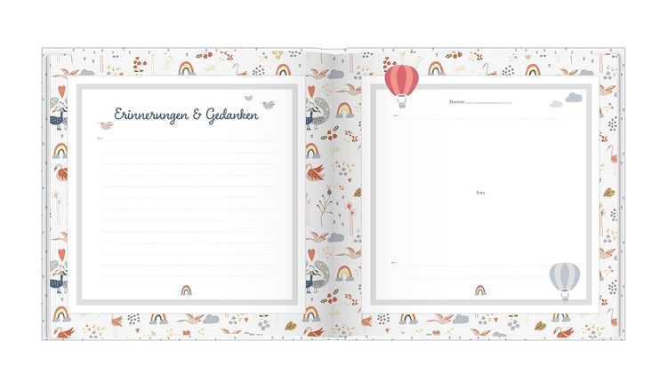 Produktbild: Babyalbum mit Fensterausschnitt f&uuml;r das 1. Lebensjahr zum Eintragen der sch&ouml;nsten Momente und Erinnerungen mit Platz f&uuml;r Fotos | f&uuml;r M&auml;dchen