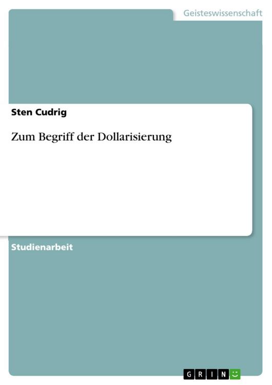 Produktbild: Zum Begriff der Dollarisierung