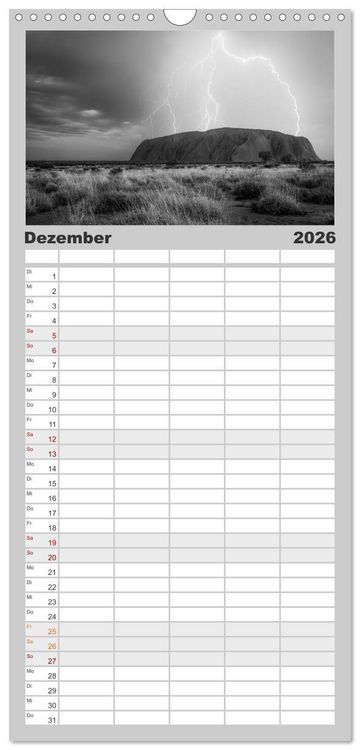 Produktbild: Familienplaner 2026 - Monochrome Wonders mit 5 Spalten (Wandkalender, 21 x 45 cm) CALVENDO