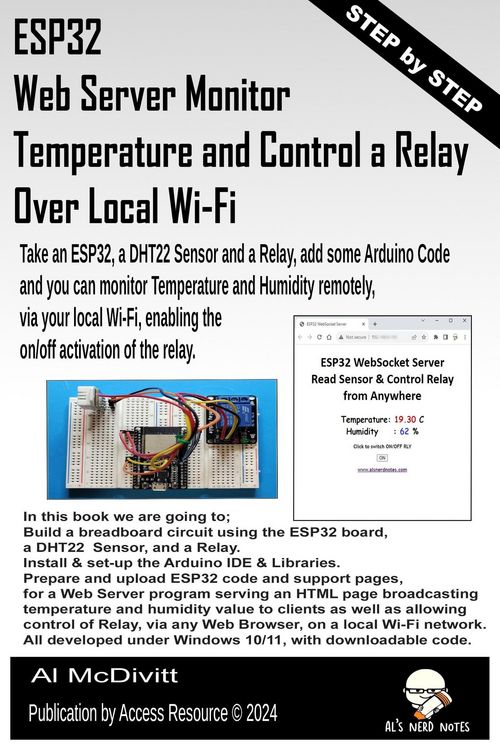 Produktbild: ESP32 Web Server Monitor Temperature and Control a Relay Over Local Wi-Fi