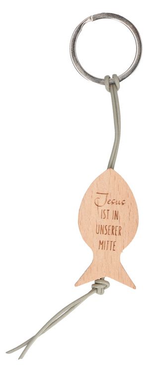 Produktbild: Holz-Schl&uuml;sselanh&auml;nger - Jesus ist in unserer Mitte