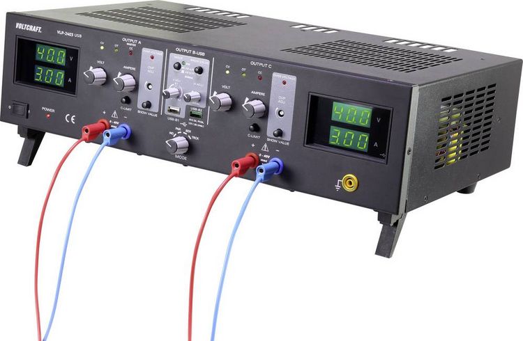 Produktbild: VOLTCRAFT VLP-2403 USB Labornetzger&auml;t, einstellbar 0 - 40 0.01 - 3 A 273 W OVP Anzahl Ausg&auml;nge 4 x