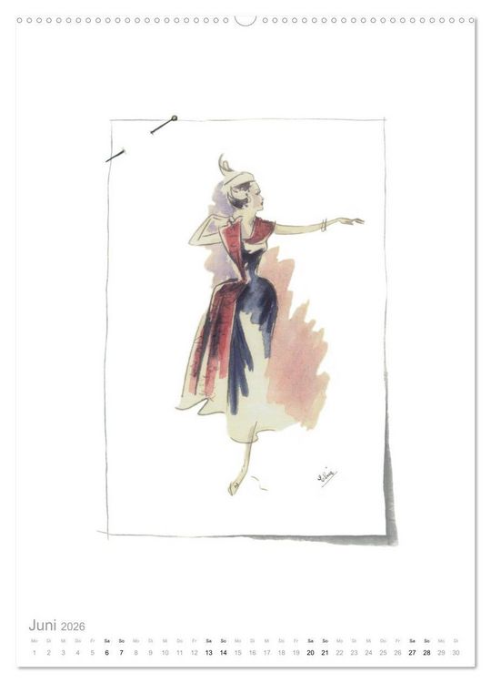 Produktbild: FIGURINEN 2026 - Modedesign von 1949 - Zeichnungen von Elina Ruffinengo (hochwertiger Premium Wandkalender 2026 DIN A2 hoch), Kunstdruck in Hochglanz