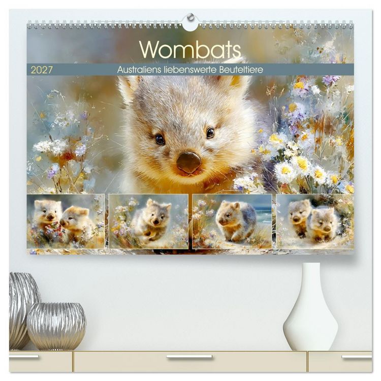 Produktbild: Wombats. Australiens liebenswerte Beuteltiere (hochwertiger Premium Wandkalender 2027 DIN A2 quer), Kunstdruck in Hochglanz