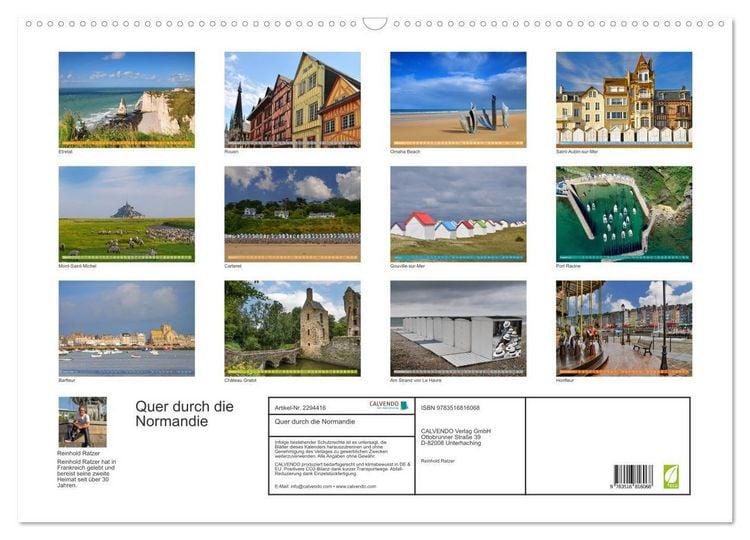 Produktbild: Quer durch die Normandie (Wandkalender 2027 DIN A2 quer), CALVENDO Monatskalender
