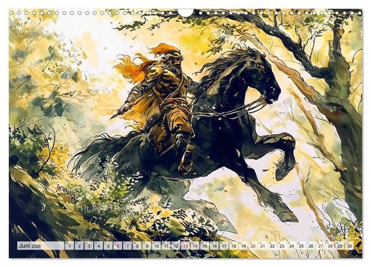 Produktbild: Die Rosstrappe - Sage vom Felsen im Harz bei Thale im Bodetal (Wandkalender 2026 DIN A3 quer), CALVENDO Monatskalender