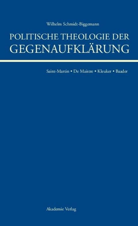 Produktbild: Politische Theologie der Gegenaufkl&auml;rung