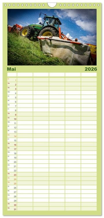 Produktbild: Familienplaner 2026 - Agrartechnik mit 5 Spalten (Wandkalender, 21 x 45 cm) CALVENDO