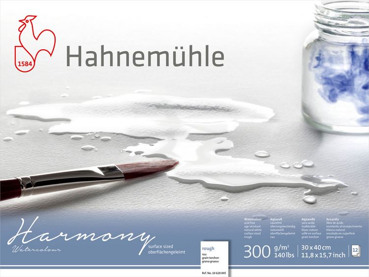 Produktbild: Hahnem&uuml;hle Papier Harmony Watercolour, 30 x 40 cm, 300 g/m&sup2;
