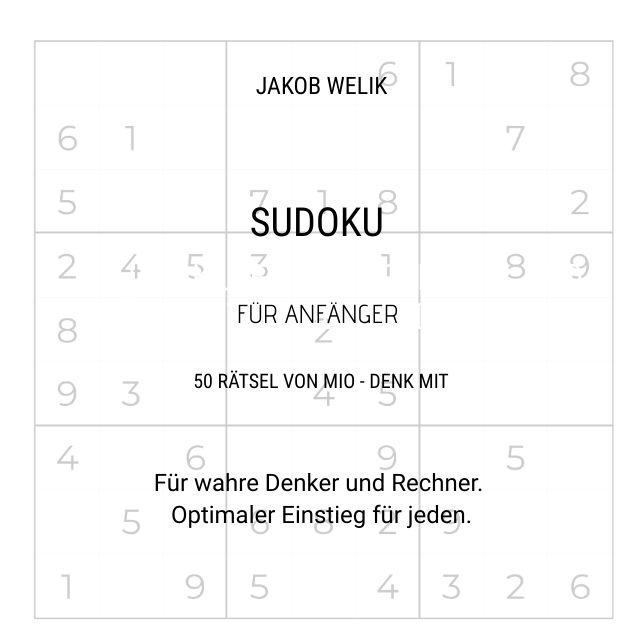Produktbild: Sudoku f&uuml;r Anf&auml;nger - 50 R&auml;tsel von Mio - denk mit