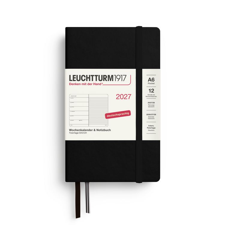 Produktbild: Wochenkalender & Notizbuch Pocket (A6) 2027, Schwarz, Deutsch