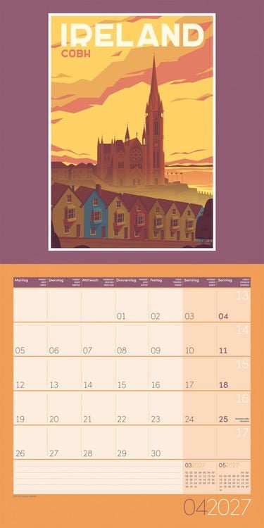 Produktbild: Vintage Voyage Kalender 2027 - 30x30 - Art12