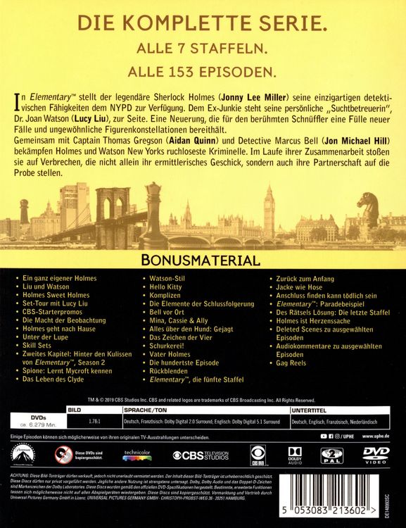 Produktbild: Elementary - Die komplette Serie [39 DVDs]