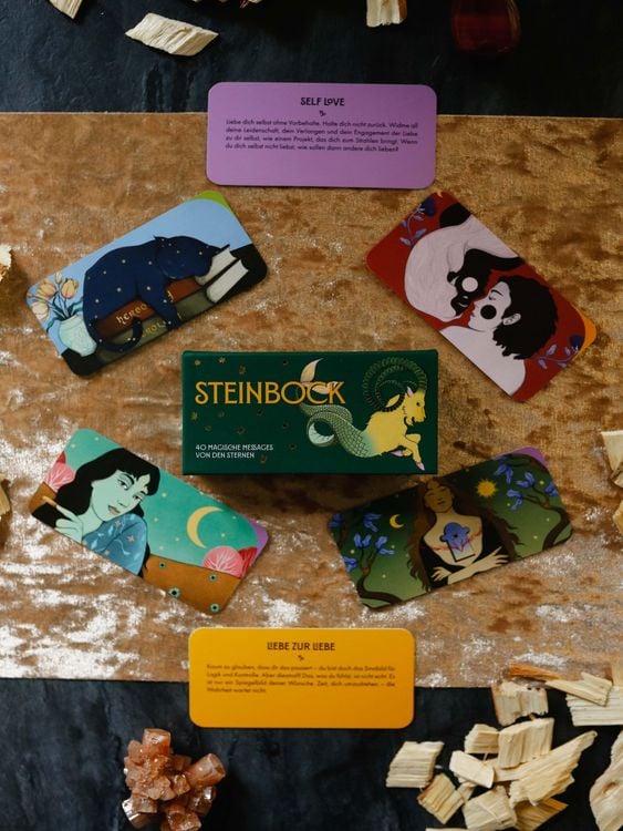 Produktbild: Sternzeichen Steinbock -- 40 Karten in Magnetschachtel mit Metallicfolie - Magische Messages von den Sternen