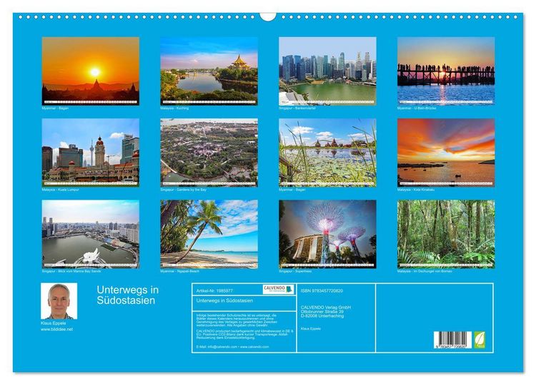 Produktbild: Unterwegs in S&uuml;dostasien (Wandkalender 2026 DIN A2 quer), CALVENDO Monatskalender