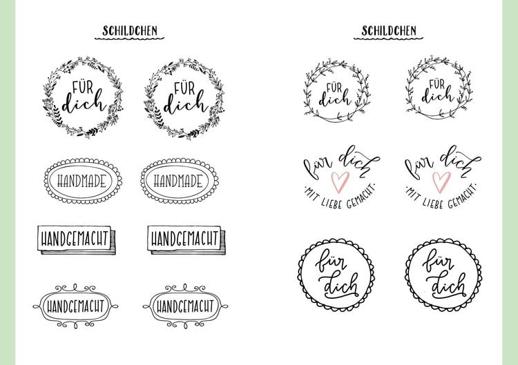 Produktbild: Handlettering-Sticker &ndash; 200 Spr&uuml;che und Schmuckelemente