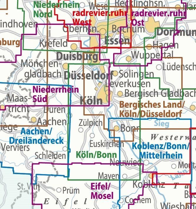 Produktbild: ADFC-Regionalkarte K&ouml;ln/Bonn, 1:75.000, mit Tagestourenvorschl&auml;gen, rei&szlig;- und wetterfest, E-Bike-geeignet, mit Knotenpunkten, GPS-Tracks-Download