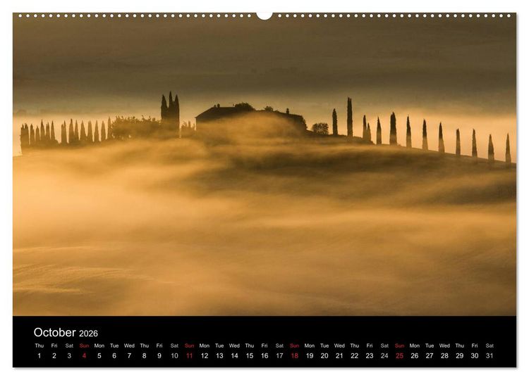 Produktbild: Tuscany Amazing Val d'Orcia (High Quality Premium Wall Calendar 2026 DIN A2 landscape),CALVENDO 12 Month Wall Calendar