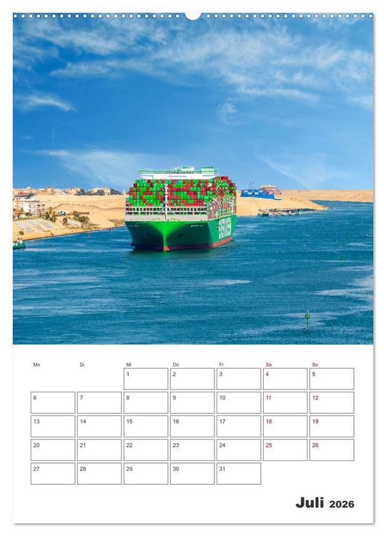Produktbild: Suezkanal - Urlaubsplaner (Wandkalender 2026 DIN A2 hoch), CALVENDO Monatskalender