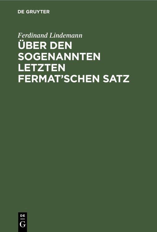 Produktbild: &Uuml;ber den sogenannten letzten Fermat'schen Satz