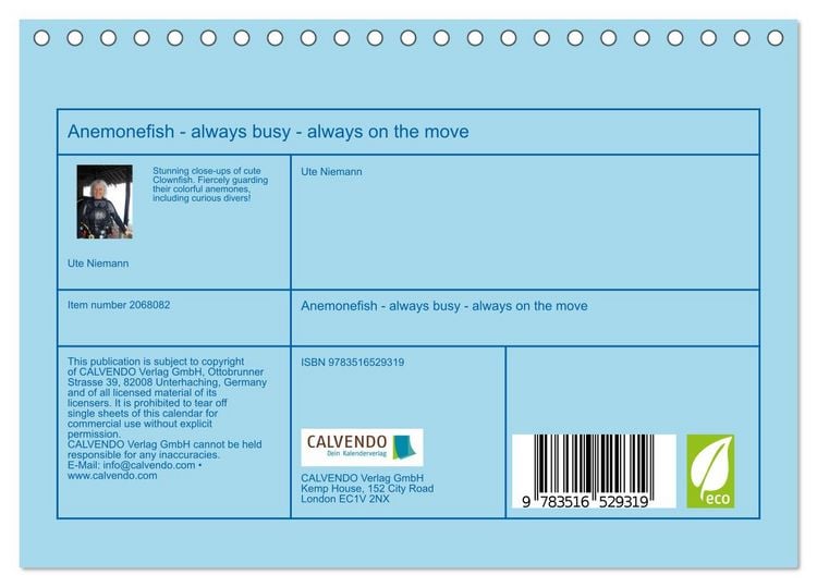 Produktbild: Anemonefish - always busy - always on the move (Desk Calendar 2026 DIN A5 landscape), CALVENDO 12 Month DeskCalendar