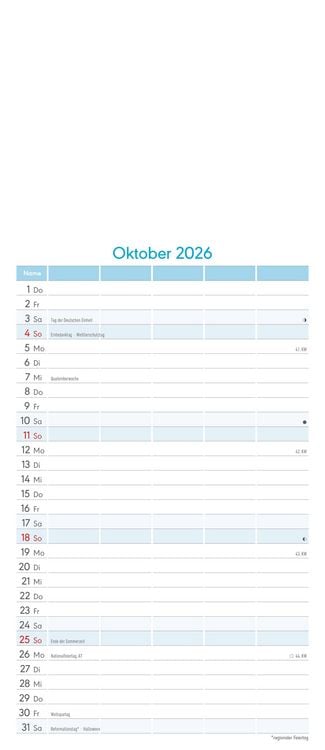 Produktbild: Kreativ-Kalender Familienplaner 2026 - 5 Spalten - 19,5x45 cmFoto, Malen, Basteln - datiert - Kreativkalender - Foto-Kalender - Familienkalender - Wan