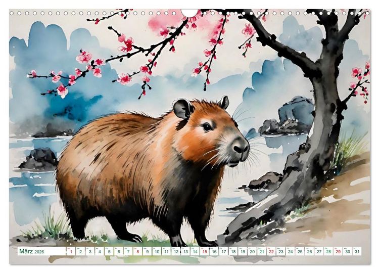 Produktbild: Das Capybara (Wandkalender 2026 DIN A3 quer), CALVENDO Monatskalender