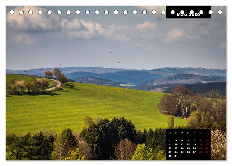 Produktbild: Malerisches Sauerland (Tischkalender 2026 DIN A5 quer), CALVENDO Monatskalender