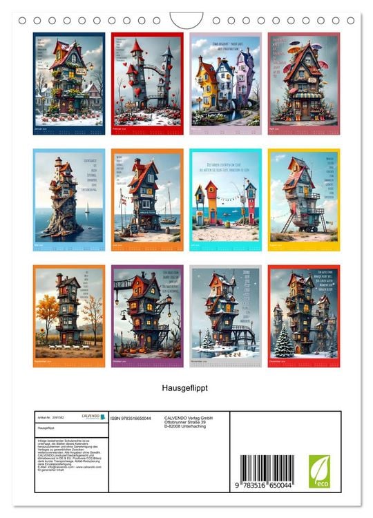 Produktbild: Hausgeflippt (Wandkalender 2026 DIN A4 hoch), CALVENDO Monatskalender