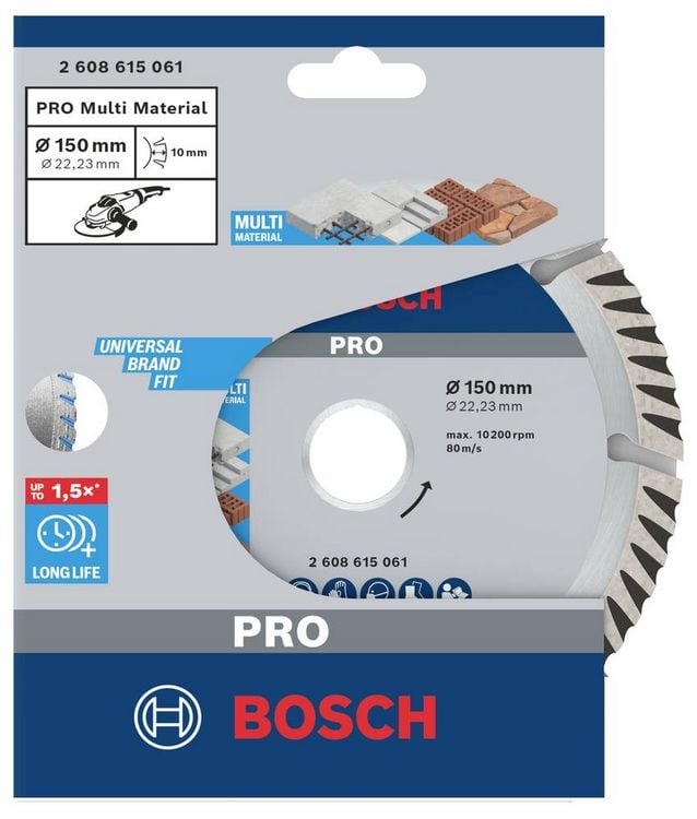 Produktbild: Bosch Accessories 2608615061 Standard for Universal Speed Diamanttrennscheibe Durchmesser 150 mm Bohrungs-&Oslash; 22.23 mm 1 St.