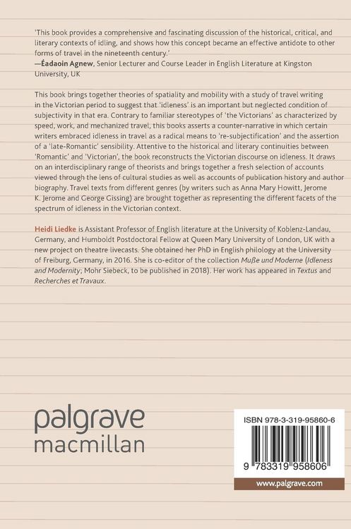 Produktbild: The Experience of Idling in Victorian Travel Texts, 1850&ndash;1901