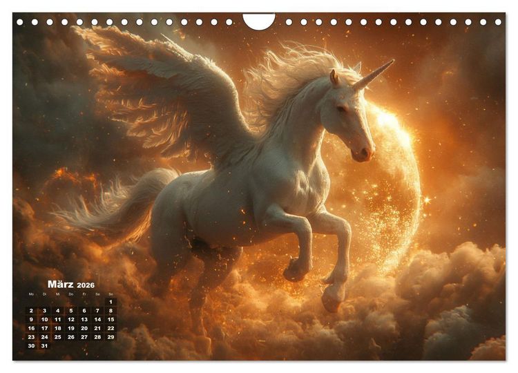Produktbild: Fliegende M&auml;hnen und Sternenstaub - Ein zauberhafter Jahresbegleiter (Wandkalender 2026 DIN A4 quer), CALVENDO Monatskalender