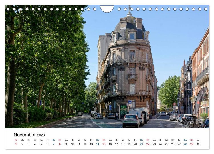 Produktbild: Frankreichs gro&szlig;e St&auml;dte - Toulouse (Wandkalender 2026 DIN A4 quer), CALVENDO Monatskalender