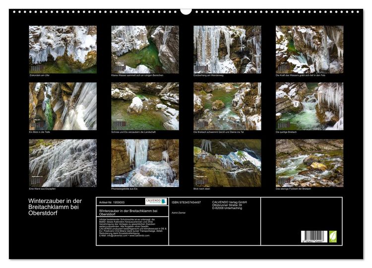Produktbild: Winterzauber in der Breitachklamm bei Oberstdorf (Wandkalender 2026 DIN A2 quer), CALVENDO Monatskalender