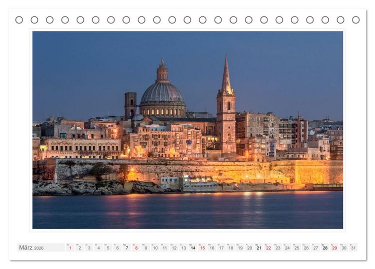 Produktbild: Malta. Impressionen einer Insel (Tischkalender 2026 DIN A5 quer), CALVENDO Monatskalender