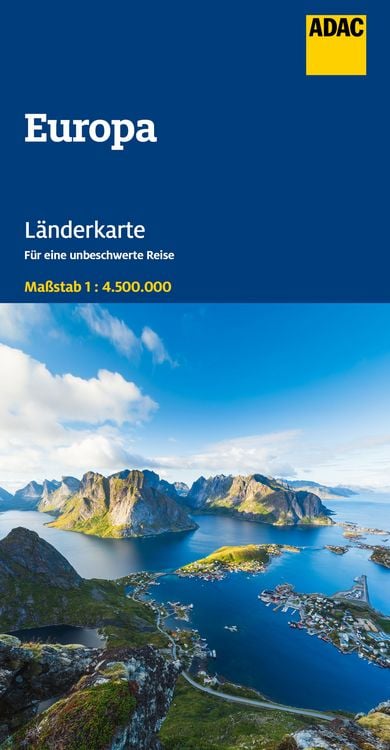 Produktbild: ADAC Länderkarte Europa 1:4,5 Mio.