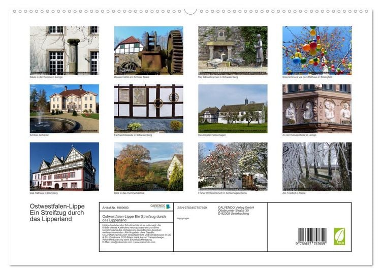 Produktbild: Ostwestfalen-Lippe Ein Streifzug durch das Lipperland (hochwertiger Premium Wandkalender 2026 DIN A2 quer), Kunstdruck in Hochglanz