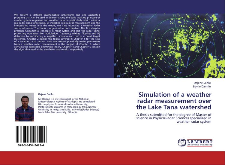 Produktbild: Simulation of a weather radar measurement over the Lake Tana watershed