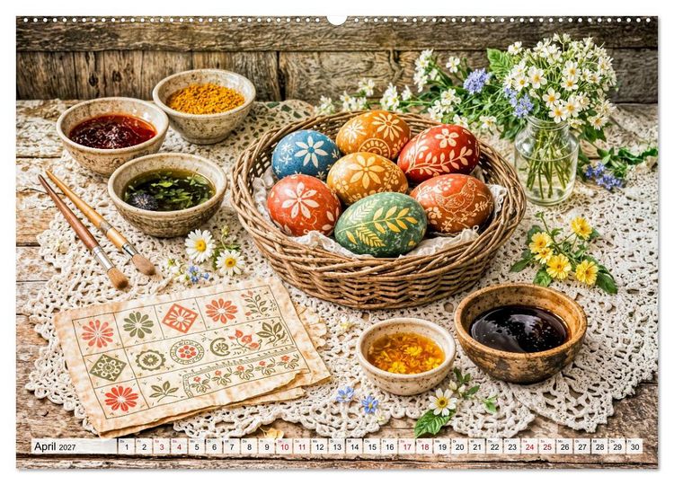 Produktbild: Alte Handwerksk&uuml;nste - Sticken, Backen, Schneidern und Traditionen (Wandkalender 2027 DIN A2 quer), CALVENDO Monatskalender