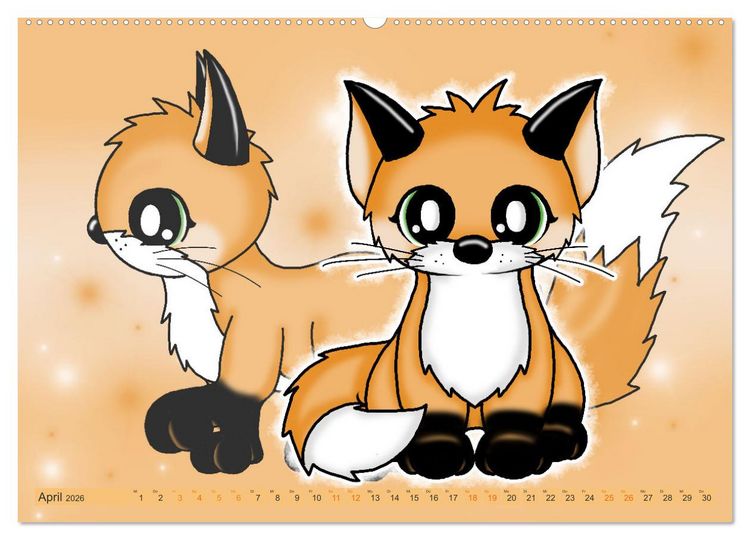 Produktbild: niedliche Kawaii Tiere (Wandkalender 2026 DIN A2 quer), CALVENDO Monatskalender