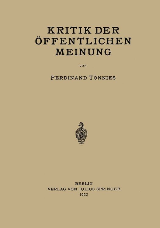 Produktbild: Kritik der &Ouml;ffentlichen Meinung
