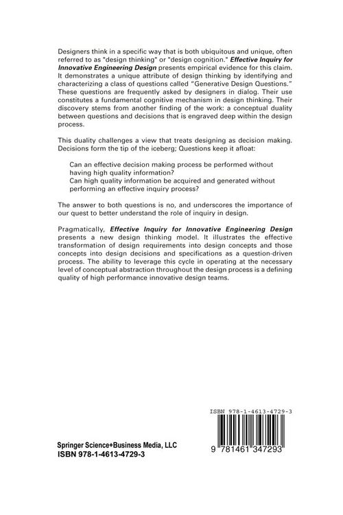 Produktbild: Effective Inquiry for Innovative Engineering Design