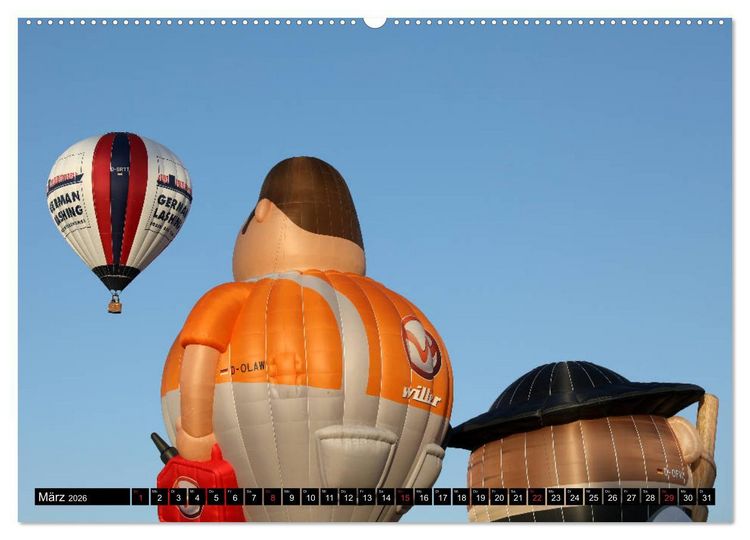 Produktbild: Ballonfahren - Die Stille nach dem Start (Wandkalender 2026 DIN A2 quer), CALVENDO Monatskalender