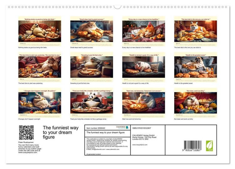 Produktbild: The funniest way to your dream figure (High Quality Premium Wall Calendar 2026 DIN A2 landscape),CALVENDO 12 Month Wall Calendar