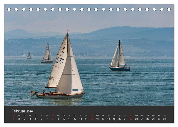 Produktbild: Segelboote auf dem Bodensee (Tischkalender 2026 DIN A5 quer), CALVENDO Monatskalender