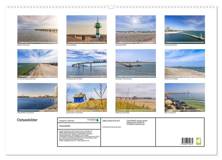 Produktbild: Ostseebilder (Wandkalender 2026 DIN A2 quer), CALVENDO Monatskalender