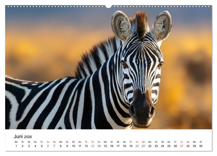 Produktbild: Zebras - Streifz&uuml;ge durch die Steppe (hochwertiger Premium Wandkalender 2026 DIN A2 quer), Kunstdruck in Hochglanz