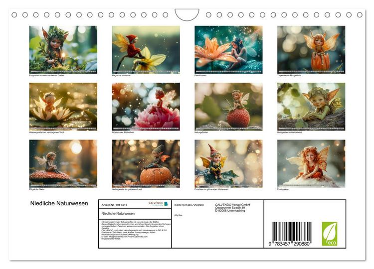 Produktbild: Niedliche Naturwesen (Wandkalender 2026 DIN A4 quer), CALVENDO Monatskalender