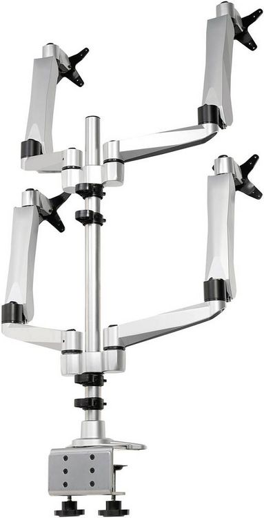 Produktbild: SpeaKa Professional Monitor-Tischhalterung SP-3957076 Flex 4 Display(s) 25,4cm (10\") - 68,6cm (27\") Schwarz, Silbe